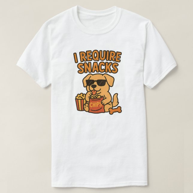 CAMISETA EU PRECISO DE SNACKS (Frente do Design)