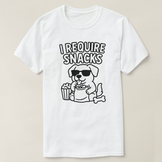 CAMISETA EU PRECISO DE SNACKS (Frente do Design)