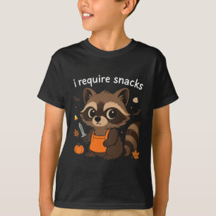 Camiseta Eu Preciso De Snacks De Fatos De Halloween Raccoon