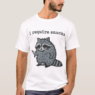 Camiseta Eu Preciso De Snacks Raccoon