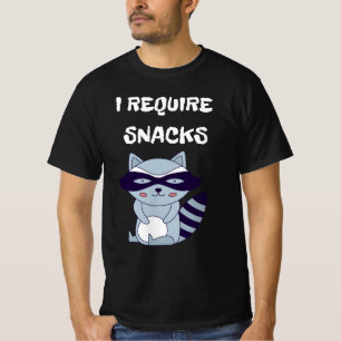 Camiseta Eu Preciso De Snacks Raccoon