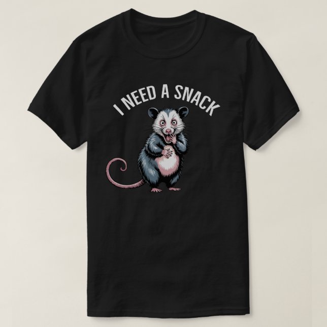 Camiseta Eu Preciso de um Lanche Possum Gritando t – Meme D (Frente do Design)