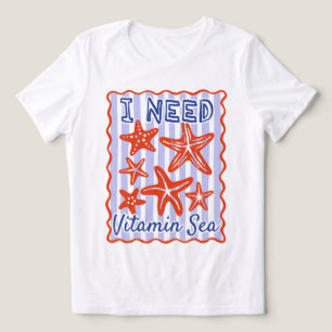Camiseta Eu Preciso de Vitamina Mar Estrela do Mar Praia