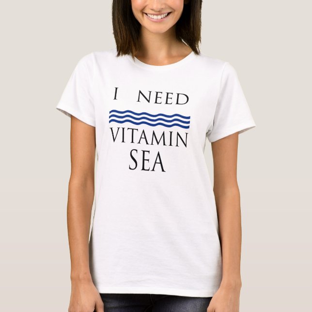 Camiseta eu preciso de vitamina sea engraçada design de pra (Frente)