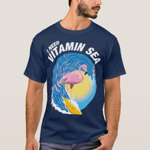 Camiseta Eu Preciso De Vitamina Sea Surfing Flamingo