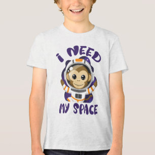 Camiseta Eu Preciso do Meu Macaco Astronauta Infantil Espac