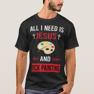 Camiseta Eu Preciso Jesus Pintura em Rochas