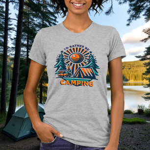 Camiseta Eu Preferencialmente acampar Vibes Vintage