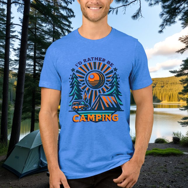 Camiseta Eu Preferencialmente acampar Vibes Vintage (Criador carregado)