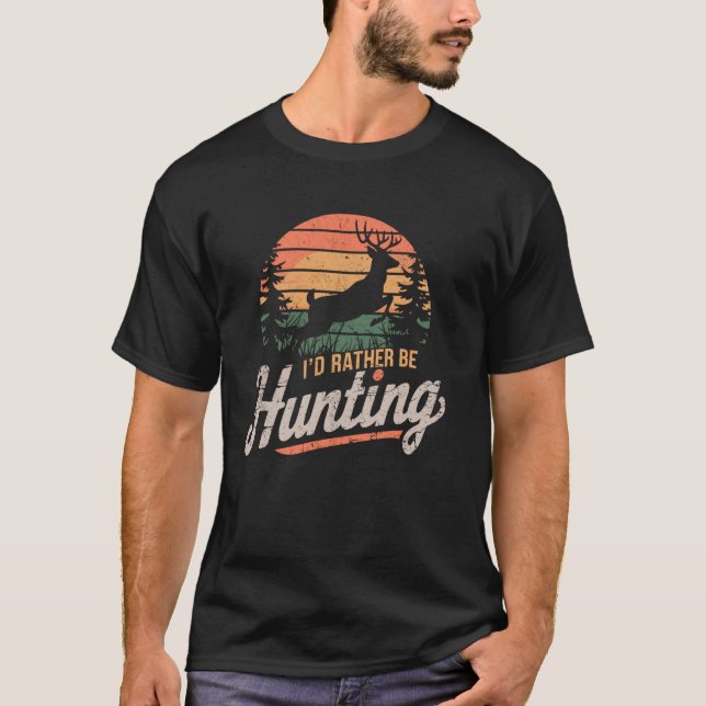 Camiseta Eu Preferencialmente Caça Buck Deer Caça Piada Hun (Frente)