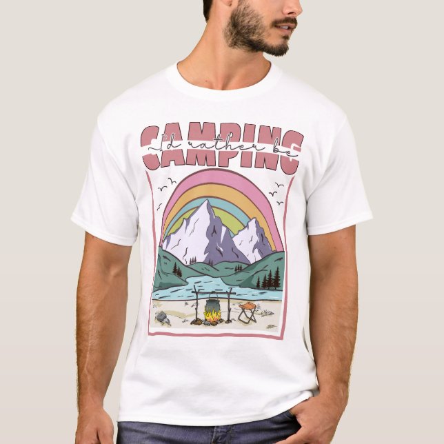 Camiseta Eu Preferencialmente De Acampar. (Frente)
