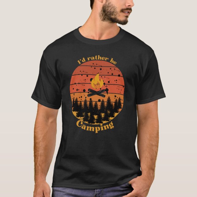 Camiseta Eu Preferencialmente De Acampar (Frente)