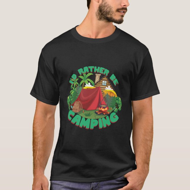 Camiseta Eu Preferencialmente De Acampar. (Frente)
