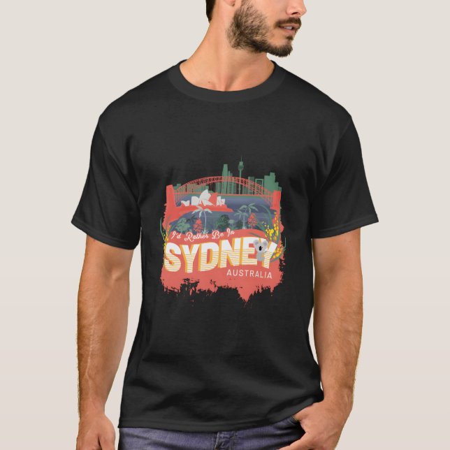 Camiseta Eu Preferencialmente Em Sydney Austrália Vintage S (Frente)