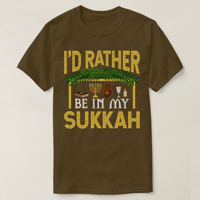 Camiseta Eu Preferencialmente Estar No Meu Sukkah Engraçado (Frente do Design)