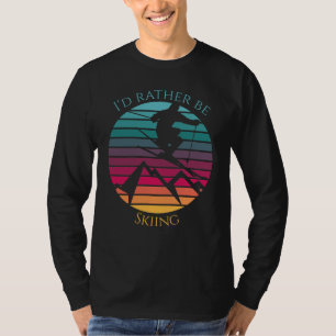 Camiseta Eu Preferencialmente Estaria Esquiando Ilustraçã