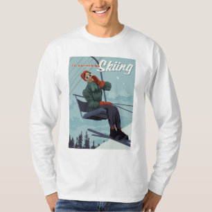 Camiseta Eu Preferencialmente Estaria Esquiando Impressão