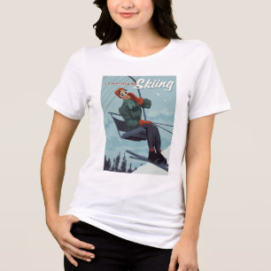 Camiseta Eu Preferencialmente Estaria Esquiando Impressão
