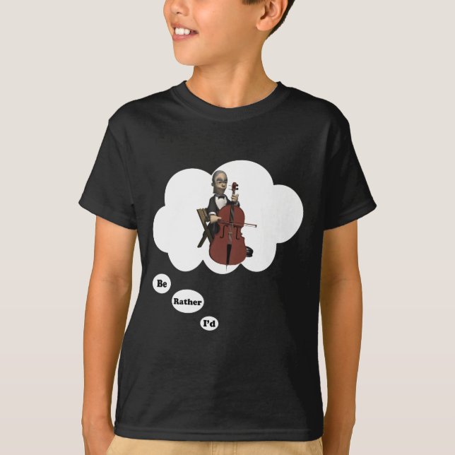 Camiseta eu preferencialmente estaria jogando o violoncelo (Frente)