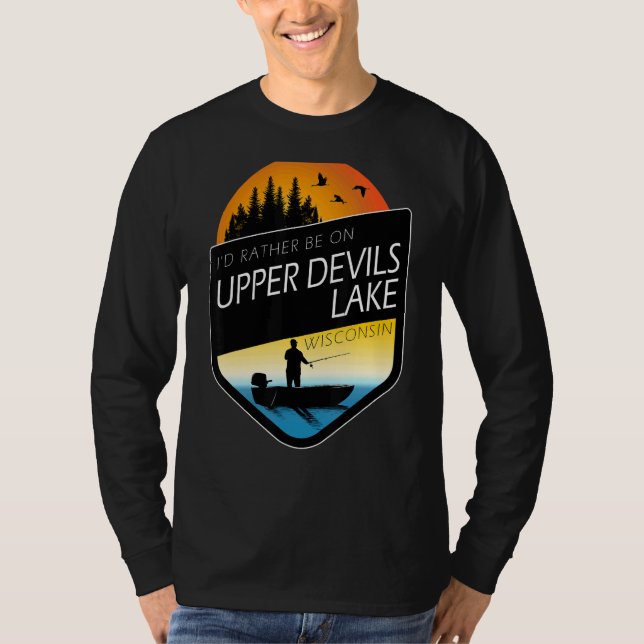Camiseta Eu Preferencialmente Estaria no lago dos Devils em (Frente)