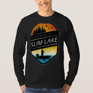 Camiseta Eu Preferencialmente Estaria No Lago Slim Wisconsi