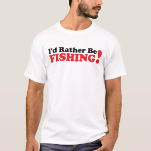 Camiseta Eu preferencialmente estaria pescando - vermelho