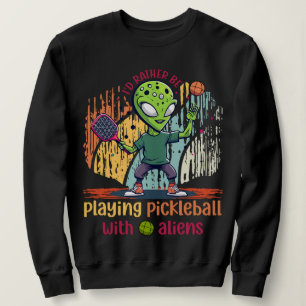 Camiseta Eu preferencialmente jogando picleball com aliens