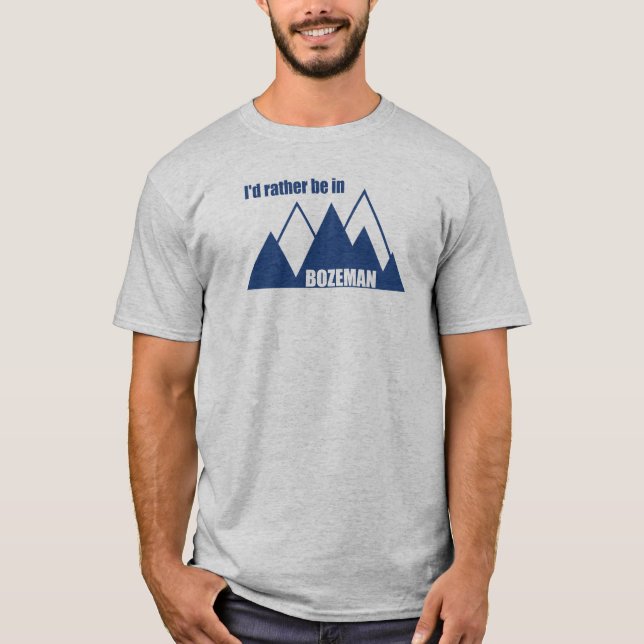 Camiseta Eu Preferencialmente Na Montanha Bozeman Montana (Frente)