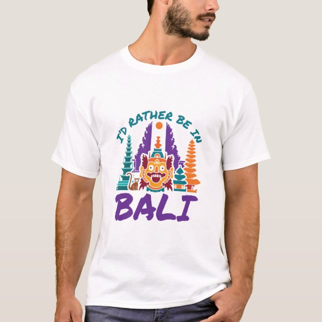 Camiseta Eu Preferencialmente na Viagem de férias em Bali I (Frente)