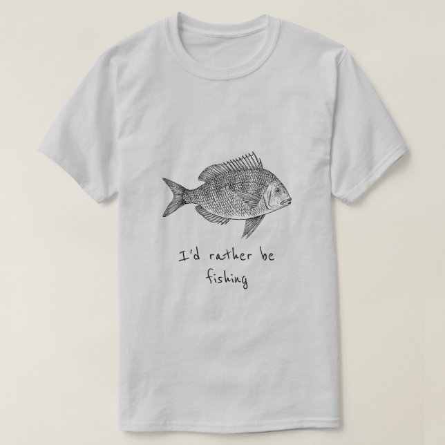 Camiseta Eu preferencialmente pescando slogan pescando logo (Frente do Design)