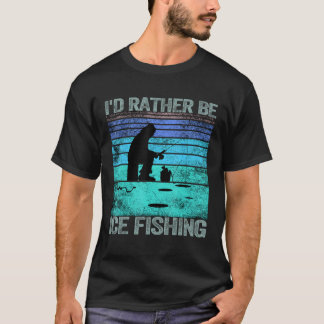 Camiseta Eu preferencialmente ser a pesca de gelo, Retro Vi