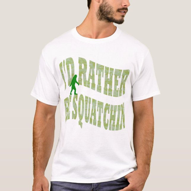 Camiseta Eu preferencialmente ser um camo verde esquadrão (Frente)