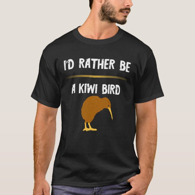 Camiseta Eu Preferencialmente ser um pássaro neozelandês Ki (Frente)