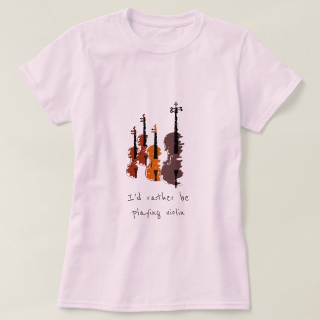 Camiseta Eu preferencialmente tocando slogan de música viol (Frente do Design)