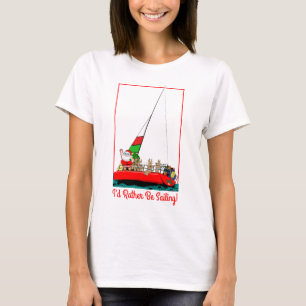Camiseta Eu Preferencialmente velejando com Papais noeis no