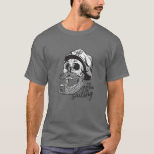 Camiseta Eu Preferencialmente Velejando Skeleton Sailor Hal