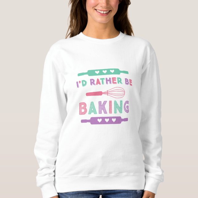 Camiseta Eu Preferiria Estar Assando Rosa Roxo (Frente)