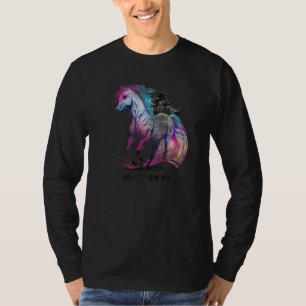 Camiseta eu preferiria estar cavalgando, cavalo Equitação C
