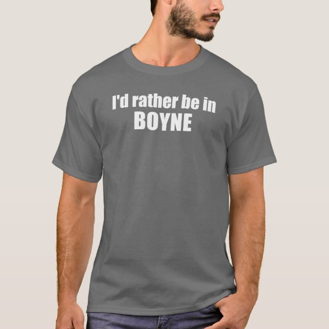 Camiseta Eu Preferiria Estar Em Boyne Michigan (Frente)
