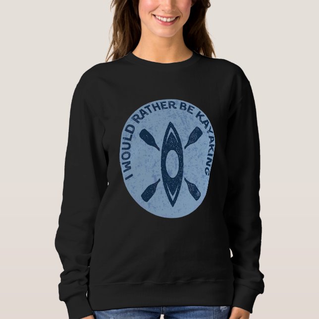 Camiseta Eu Preferiria Estar em Caiaque Piada de Caiaque (Frente)