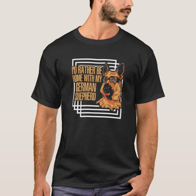 Camiseta Eu Preferiria Estar em Casa Com Meu Dono de Cachor (Frente)