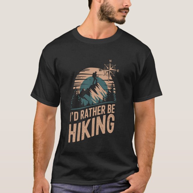 Camiseta Eu Preferiria Estar Fazendo Trilhas Engraçado (Frente)