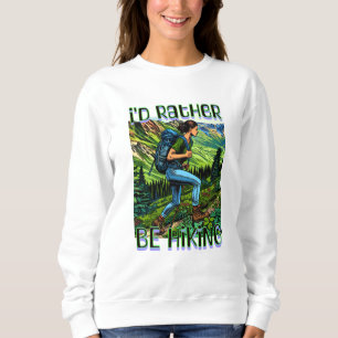 Camiseta Eu Preferiria Estar Fazendo Trilhas Garota na A
