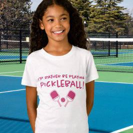 Camiseta Eu Preferiria Estar Jogando Pickleball Fofo Rosa M