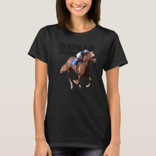 Camiseta Eu Preferiria Estar Montando Amante de Cavalos Equ
