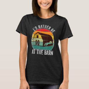 Camiseta Eu Preferiria Estar No Celeiro - Cavalo da Fazenda