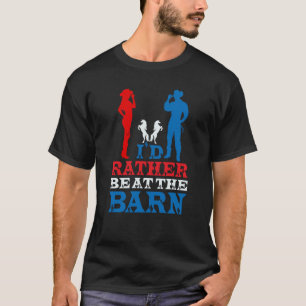Camiseta Eu Preferiria Estar no Estábulos Dono de Cavalo Tr
