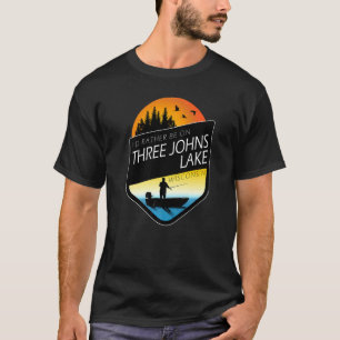 Camiseta Eu Preferiria Estar No Lago Three Johns Wisconsin