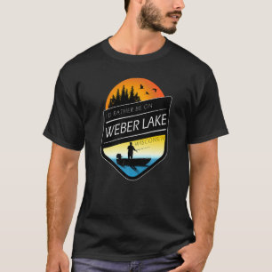 Camiseta Eu Preferiria Estar No Lago Weber Wisconsin Pescan