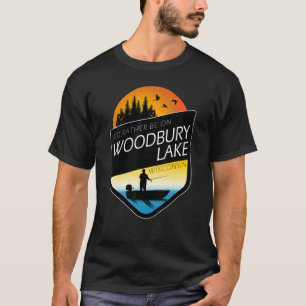 Camiseta Eu Preferiria Estar No Lago Woodbury Wisconsin Pes